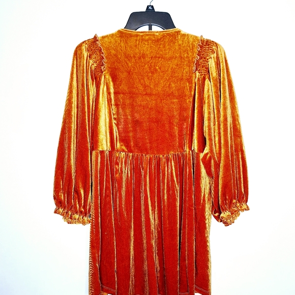 NWT Umgee brand " The Bohemian in Orange Velour" tunic shirt size Large. - Picture 2 of 9